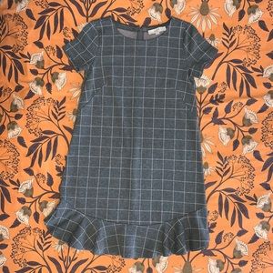 Loft Gray & Pink Fit & Flare Dress Size 2